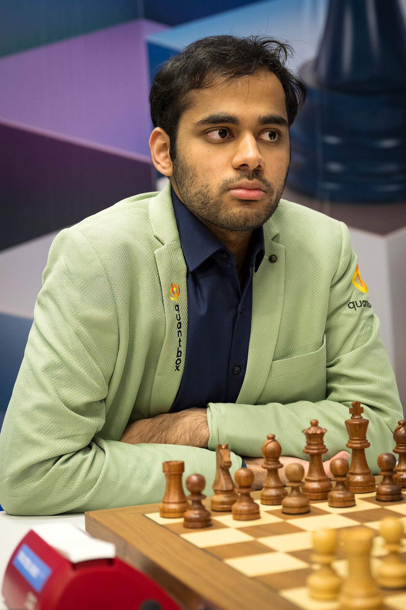 Arjun Erigaisi at the board during the Tata Steel Chess Tournament 2025